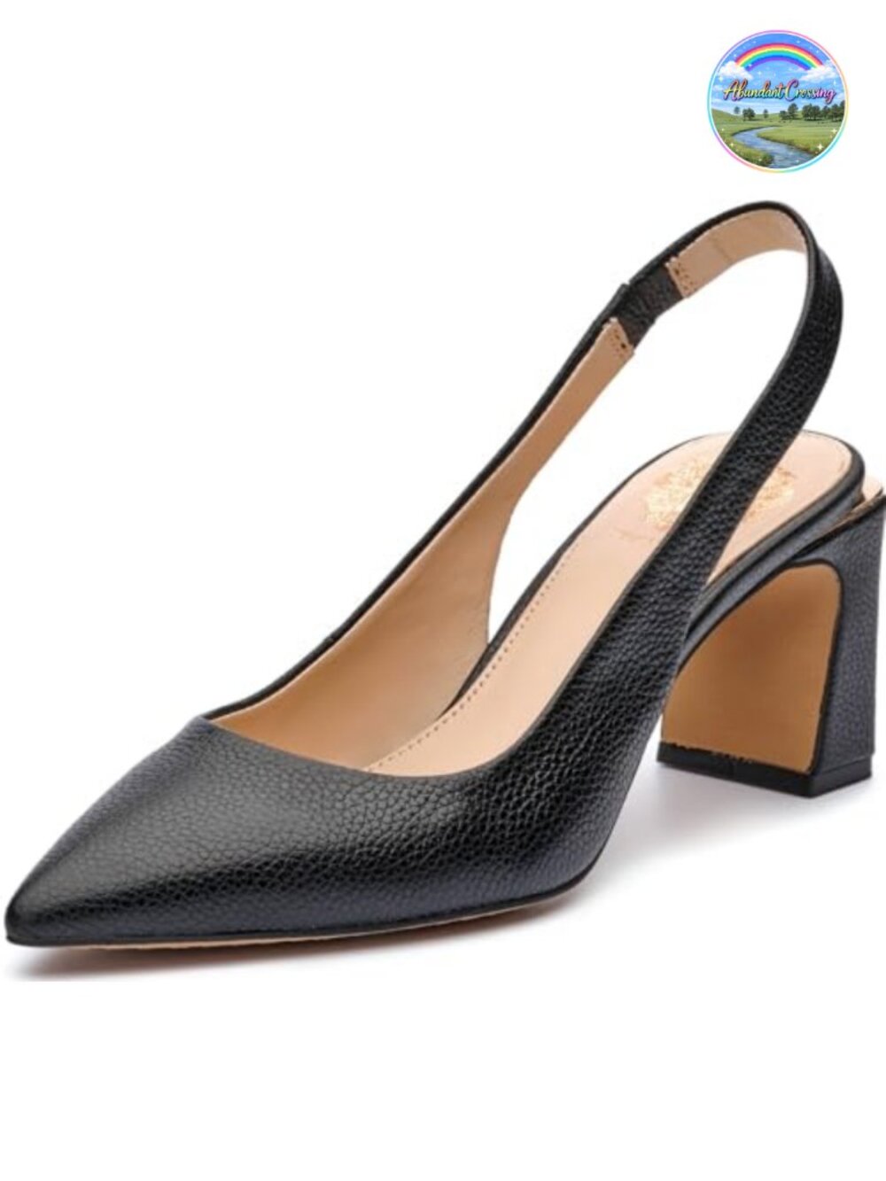 Vince Camuto Hamden Slingback Pump - Pointed Toe Block Heel with Cushioned